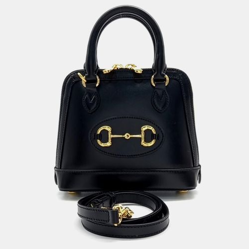 Gucci Black Leather Horsebit 1955 Mini Top Handle Bag - Gucci - Modalova