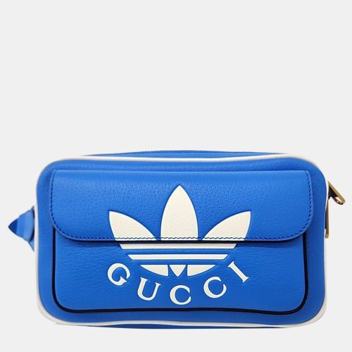 Gucci Blue Leather Trefoil Double Pouch Belt Bag - Gucci - Modalova