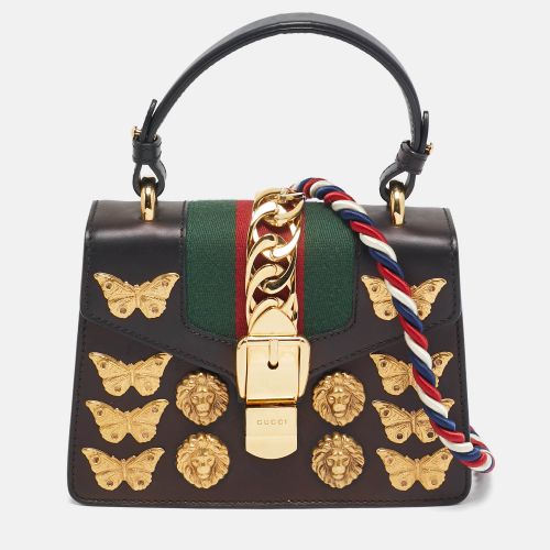 Leather Mini Animal Sylvie Top Handle Bag - Gucci - Modalova