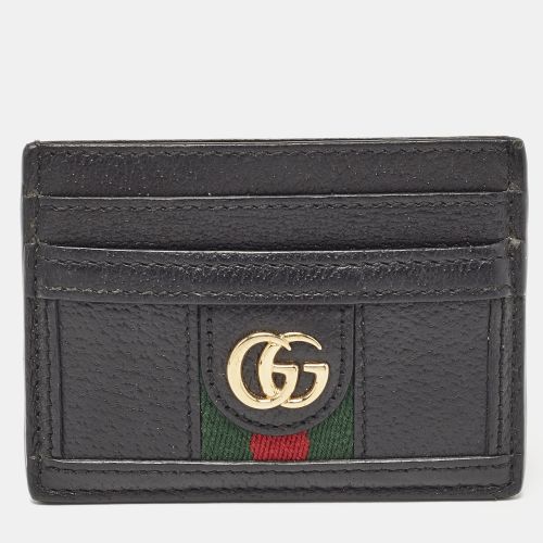 Gucci Black Leather Ophidia Web Card Holder - Gucci - Modalova