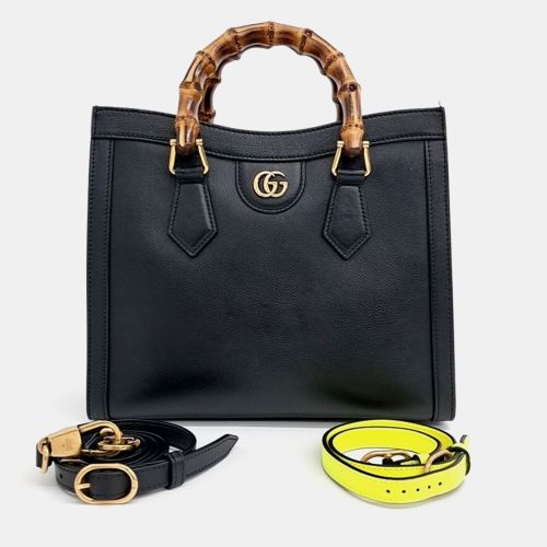 Leather Diana Bamboo Tote Small Bag - Gucci - Modalova