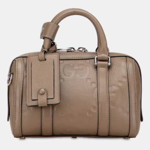 Gucci Jumbo Gg Mini Duffle Handbag/Shoulder Bag Greige Leather - Gucci - Modalova