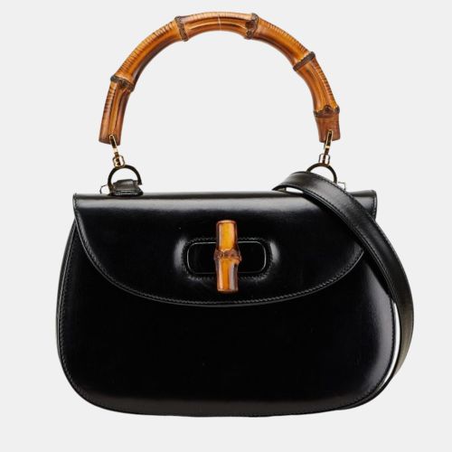 Gucci Bamboo Handbag/Shoulder Bag Black/Brown Leather - Gucci - Modalova