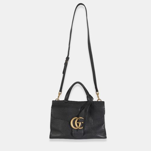 Gucci Calfskin Small GG Marmont Top Handle Bag Black - Gucci - Modalova
