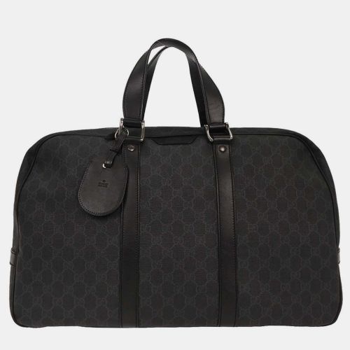 Gucci Black Coated Canvas Leather GG Handbag - Gucci - Modalova
