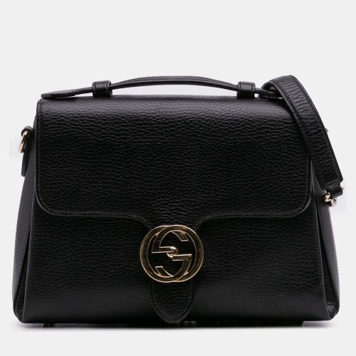 Gucci Black Small Dollar Calf Interlocking G Satchel - Gucci - Modalova