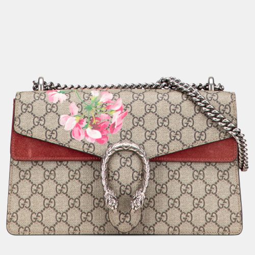 Gucci Beige Brown Small GG Supreme Blooms Dionysus Shoulder Bag - Gucci - Modalova