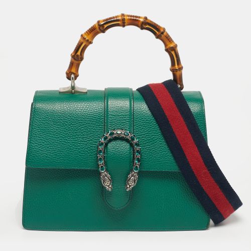 Gucci Green Leather Medium Dionysus Bamboo Top Handle Bag - Gucci - Modalova