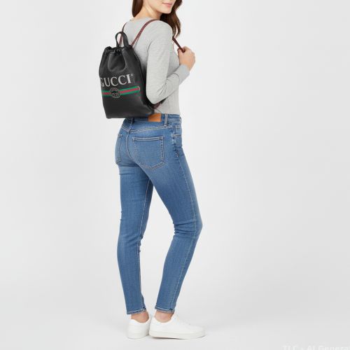 Knapsack Leather Logo Drawstring Backpack - Gucci - Modalova