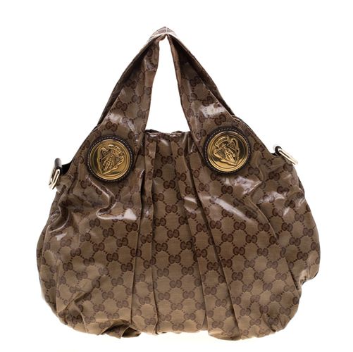 Gucci Brown GG crystal Canvas Small Hysteria Hobo - Gucci - Modalova