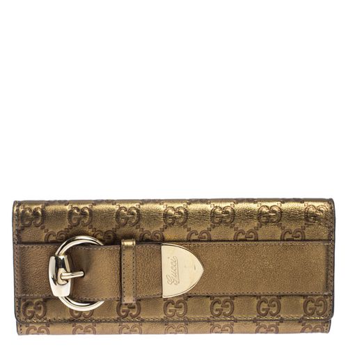 Ssima Leather Buckle Continental Wallet - Gucci - Modalova