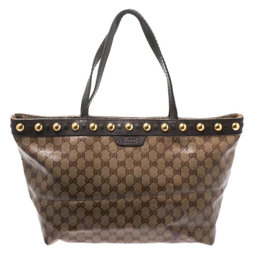 Gucci Beige/Ebony GG Crystal Canvas and Leather Medium Babouska Tote - Gucci - Modalova