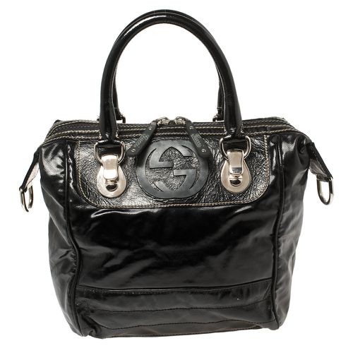 Gucci Black Coated Canvas and Leather Dialux Snow Glam Boston Bag - Gucci - Modalova