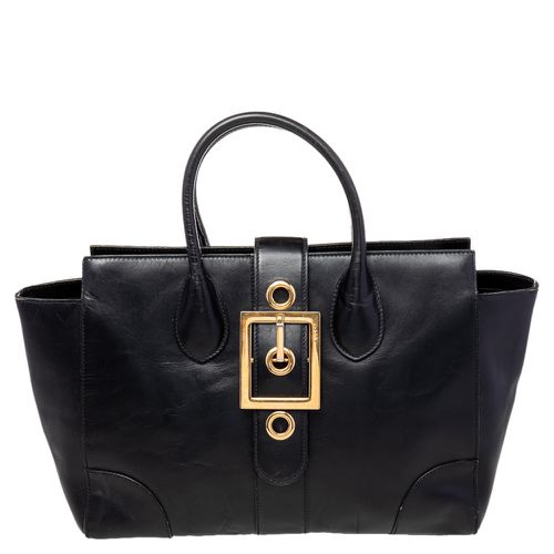 Gucci Black Leather Lady Buckle Tote - Gucci - Modalova