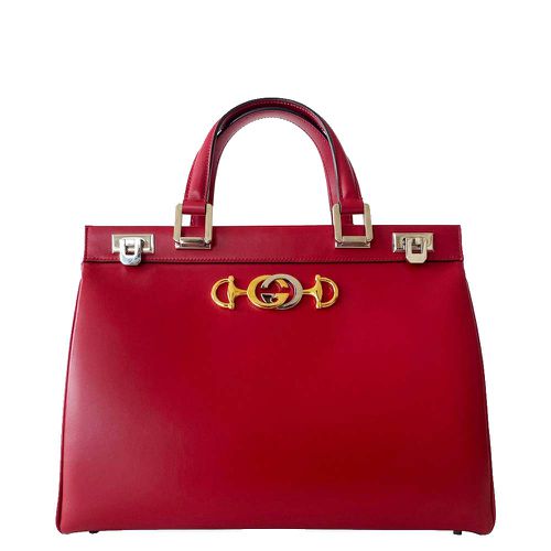 Gucci Red Leather Zumi Medium Top Handle Bag - Gucci - Modalova