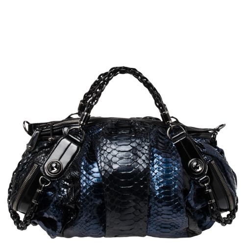 Gucci Blue/Black Python Galaxy Satchel - Gucci - Modalova