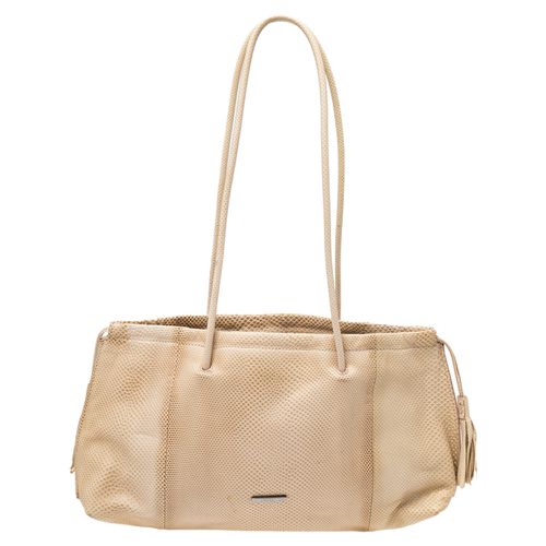 Gucci Beige Lizard Drawstring Shoulder Bag - Gucci - Modalova