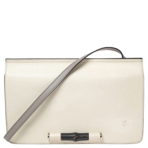 Gucci Off-white Leather Lady Bamboo Flap Bag - Gucci - Modalova