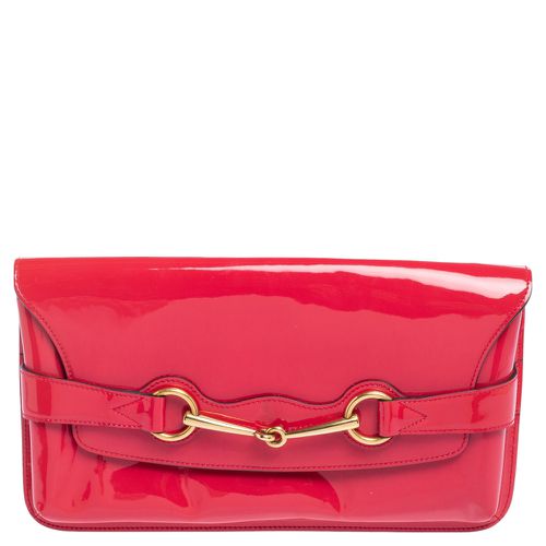 Gucci Pink Patent Leather Bright Bit Clutch - Gucci - Modalova