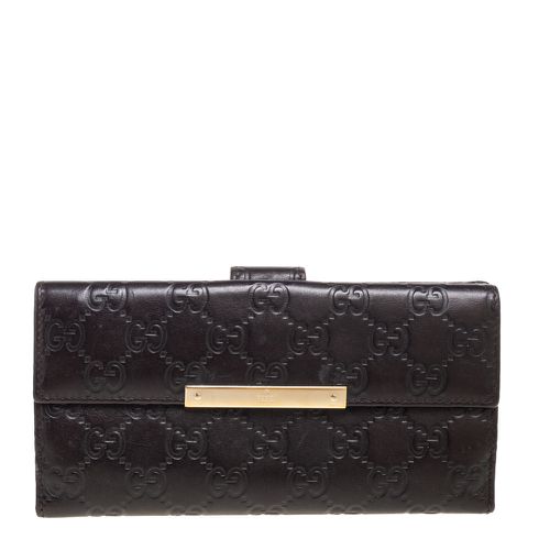 Gucci Dark Brown Guccissima Leather Flap Continental Wallet - Gucci - Modalova