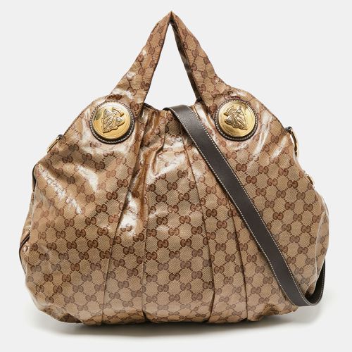 Gucci Brown/Beige GG Crystal Canvas and Leather Large Hysteria Hobo - Gucci - Modalova