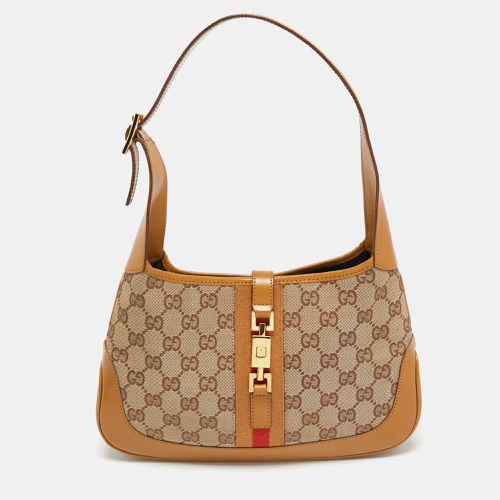 Gucci Beige/Brown GG Canvas and Leather Small Jackie Hobo - Gucci - Modalova