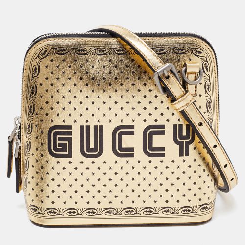 Gucci Metallic Gold/Black Leather Mini Guccy Dome Crossbody Bag - Gucci - Modalova