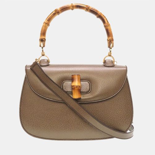 Gucci Brown Leather Small Bamboo 1947 Top Handle Bag - Gucci - Modalova