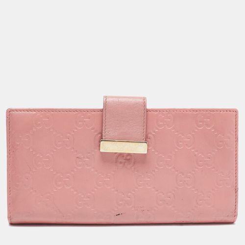 Ssima Leather Metal Flap Continental Wallet - Gucci - Modalova