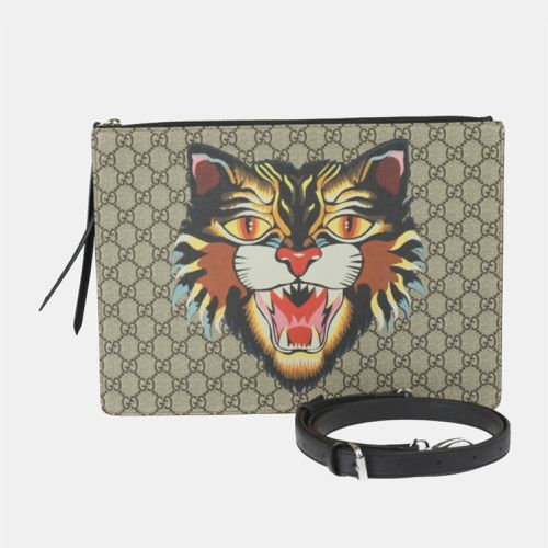 GG Canvas Angry Cat Pouch - Gucci - Modalova