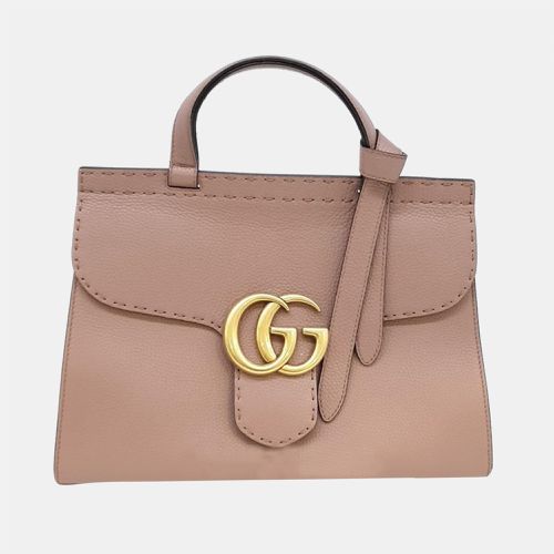 Gucci Pink Leather GG Marmont Top Handle bag - Gucci - Modalova