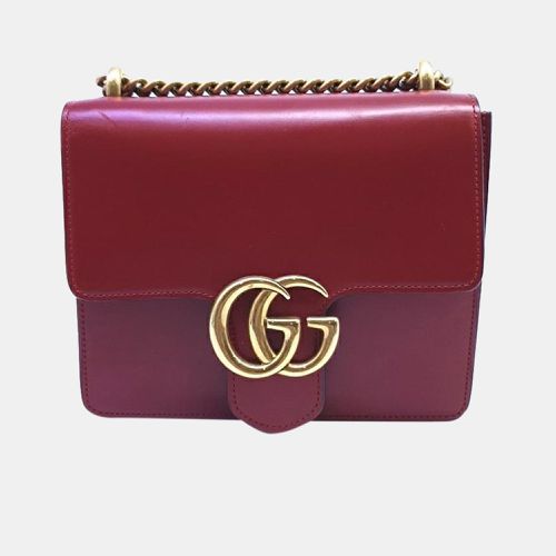 Gucci Red Leather GG Marmont Shoulder bag - Gucci - Modalova