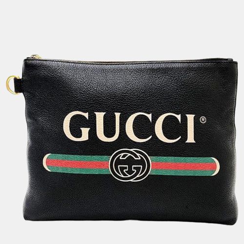 Gucci Black Leather logo clutch (572770) - Gucci - Modalova