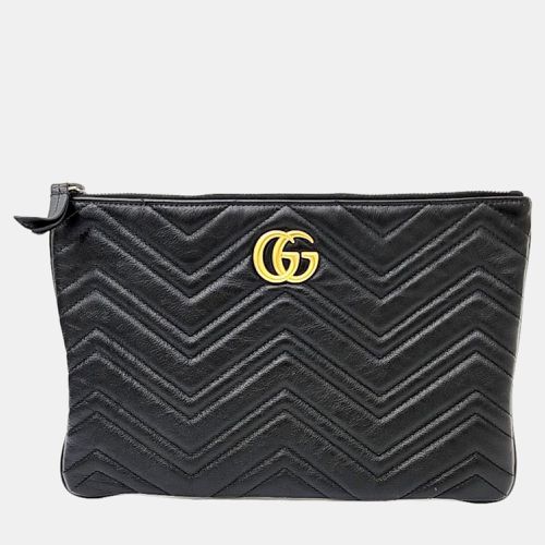 Gucci Black Leather GG Marmont Clutch (525541) - Gucci - Modalova