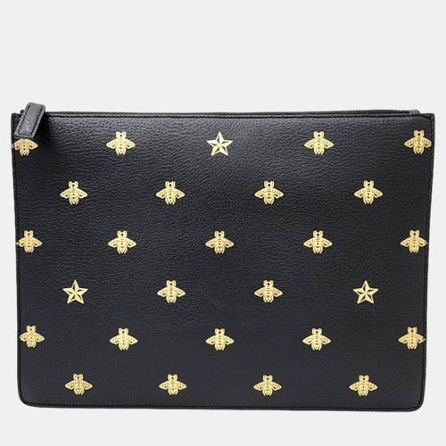 Gucci Black Leather Bee Crossbody Bag - Gucci - Modalova