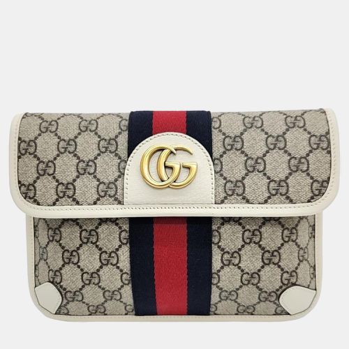 Gucci Brown/White GG Canvas Web Ophidia Belt Bag - Gucci - Modalova