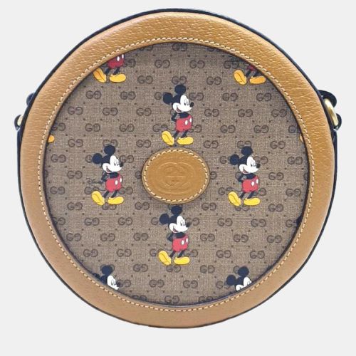 Gucci x Disney Brown Mickey Mouse Round Shoulder Bag - Gucci - Modalova