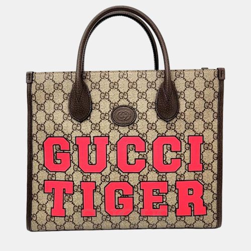 Gucci Brown GG Canvas Tiger GG Small Tote Bag - Gucci - Modalova