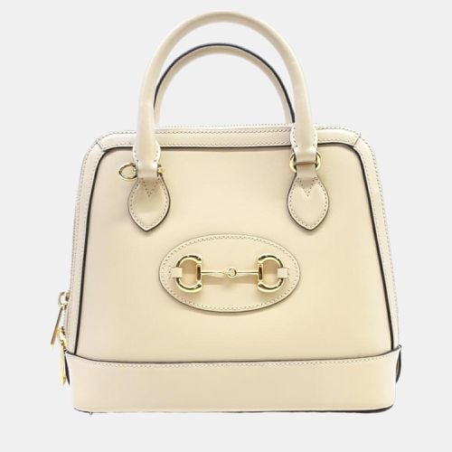 Gucci White Leather 1955 Horsebit Small Top Handle Bag - Gucci - Modalova