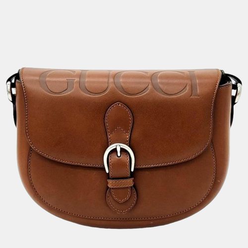 Gucci Brown Leather Logo Shoulder Bag (679540) - Gucci - Modalova