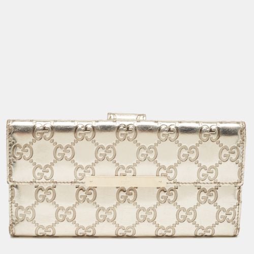 Gucci Metallic Gold Guccissima Leather Flap Continental Wallet - Gucci - Modalova