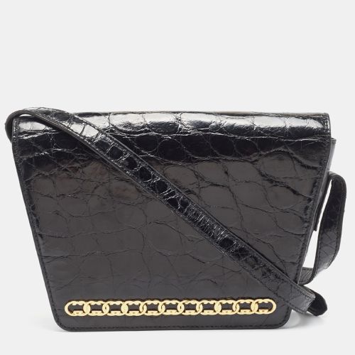 Crocodile Leather Interlocking GG Flap Crossbody Bag - Gucci - Modalova