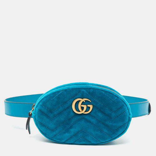 Gucci Teal Green Matelassé Velvet GG Marmont Belt Bag - Gucci - Modalova