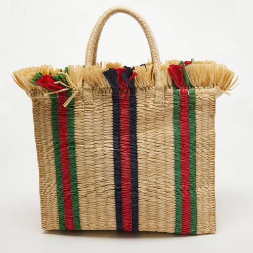 Natural/ Woven Straw Cestino Tote - Gucci - Modalova