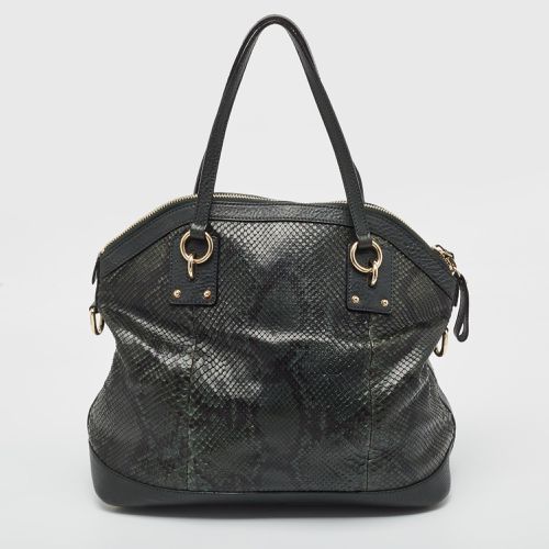 Gucci Green/Black Python and Leather Interlocking G Charm Bag - Gucci - Modalova