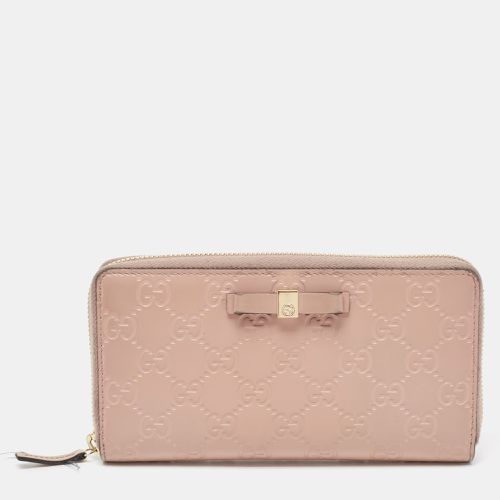 Gucci Beige Guccissima Leather Zip Around Continental Wallet - Gucci - Modalova