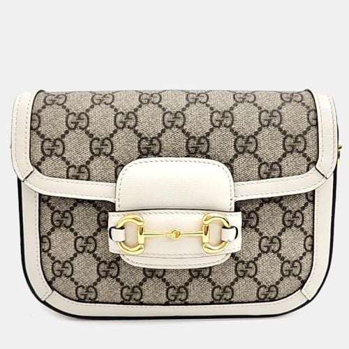 Gucci Beige/Ivory GG Canvas and Leather Horsebit 1955 Mini Bag - Gucci - Modalova