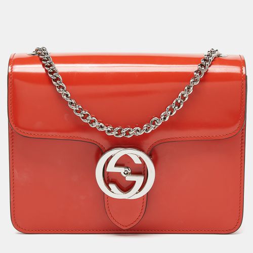 Gucci Orange Patent Leather Small Interlocking G Crossbody Bag - Gucci - Modalova