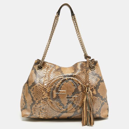 Gucci Beige Python Medium Chain Soho Shoulder Bag - Gucci - Modalova