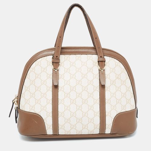 Gucci Brown/Beige GG Supreme Canvas and Leather Nice Dome Satchel - Gucci - Modalova